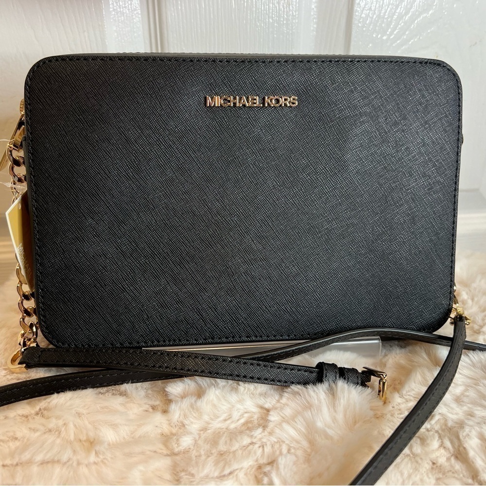 MICHAEL KORS WOMEN’s JETSET LARGE EAST WEST CROSSBODY. NEW WITH TAGS BLACK